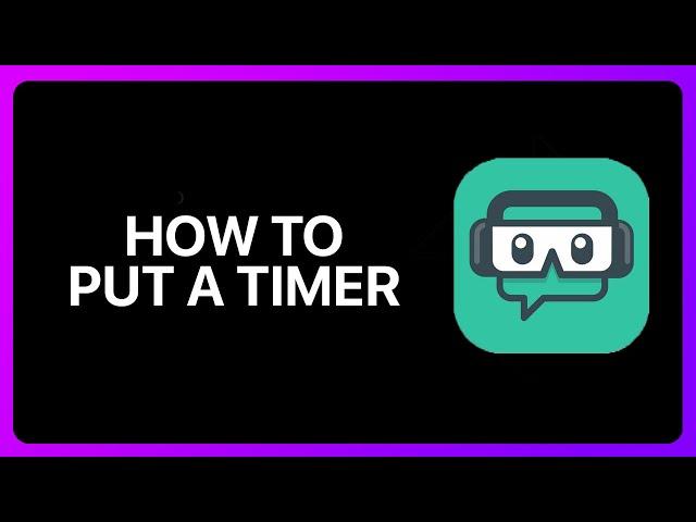 How To Put A Timer On Streamlabs Tutorial