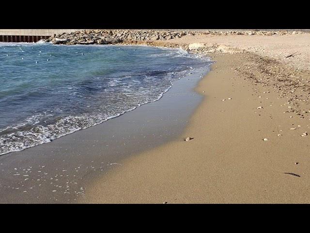 Каспийское море. Актау, Казахстан. 01.01.2021. Caspian Sea. Aktau, Kazakhstan January 1st, 2021.