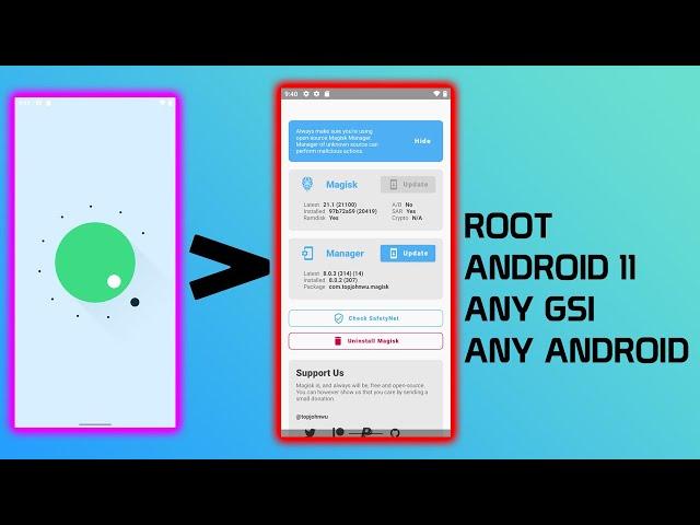 ROOT ANDROID 11 ANY GSI ROM | ANY ANDROID | ROOT WITH MAGISK OR SUPERSU | 2020