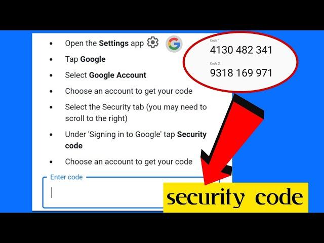 How to get google account security code | Google security verification code