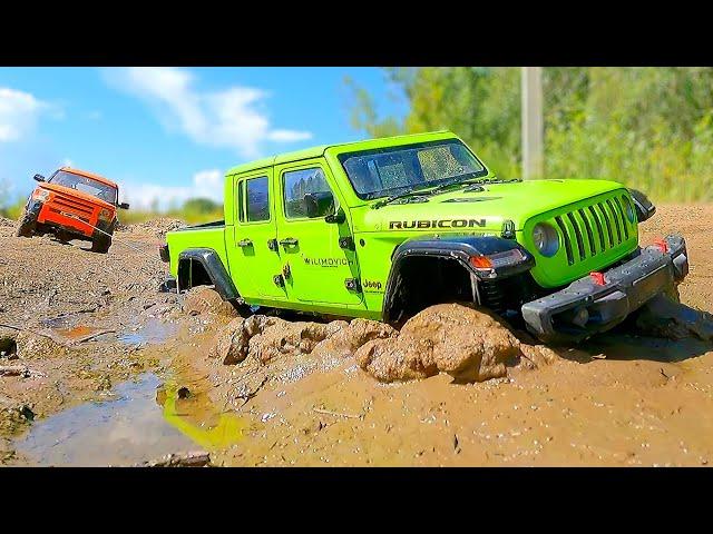 Mud, Sand, and Speed: RC Adventures with Toyota Prado, Land Rover Discovery, and Jeep Gladiator