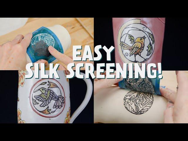 Easy Silk Screening for Pottery - BEST WAY TO SILK SCREEN POTTERY!