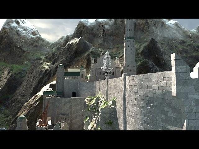 Minas Tirith fan art fly over