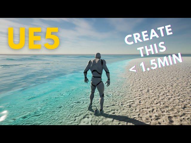 Unreal Engine 5 - Create a Beach in 1.5  mins