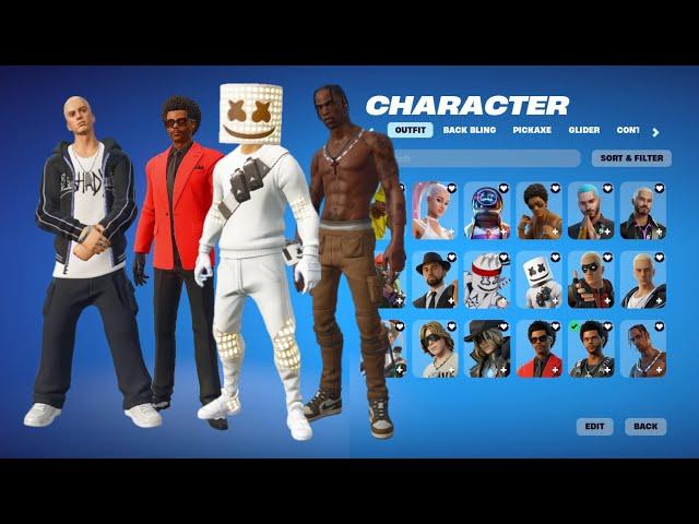 All Fortnite Singer Skins Showcase! (2019-2024)