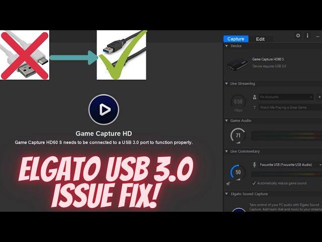 ELGATO HD60s USB 3.0 PROBLEM FIX - 2024