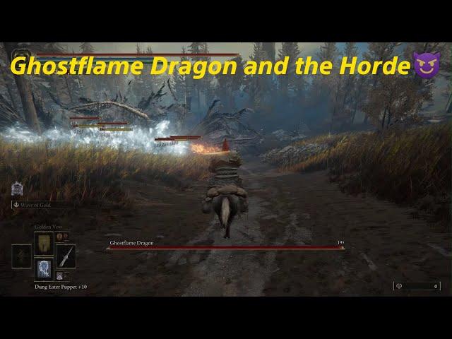 Ghostflame Dragon and the Horde - Elden Ring Shadow of the Erdtree