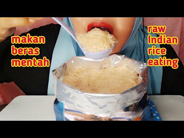 ASMR RAW INDIAN RICE EATING SOUNDS | MAKAN BERAS MENTAH BASMATI PUNJAB, 生ご飯を食べる, 밥을 먹다, 吃生米