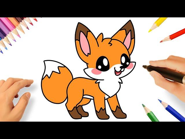 HOW TO DRAW A CUTE FOX STEP BY STEP ️