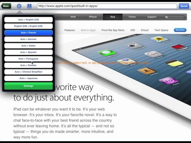 How to translate the whole web page? (iPad)