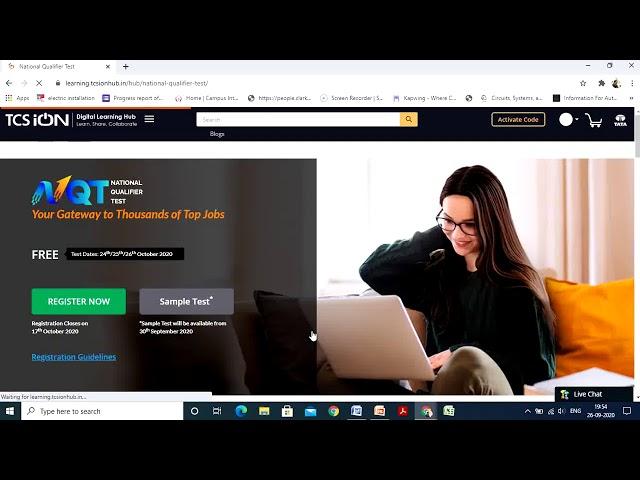 TCS NQT 2020 registration process