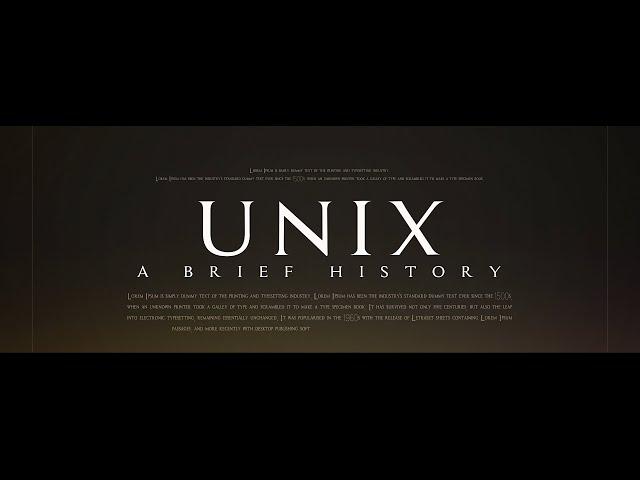 The History of UNIX