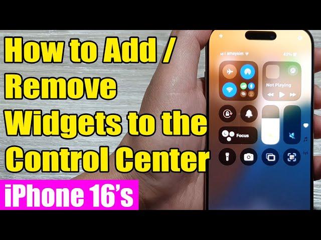 ️ iPhone 16/16 Pro Max: How to Add/Remove Widgets In Control Center