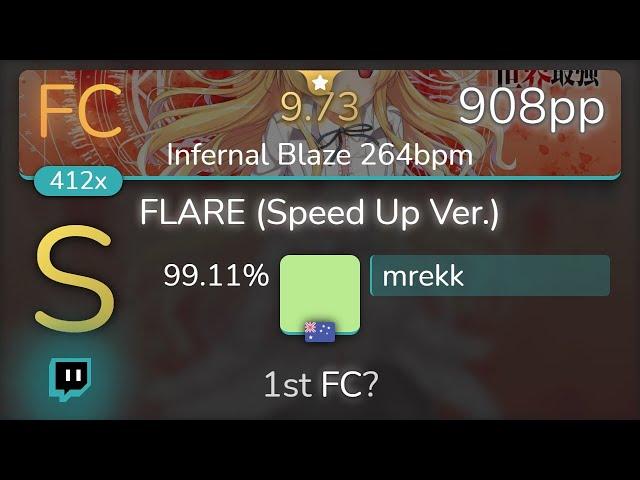 [9.73⭐Live] mrekk | Void_Chords feat. LIO - FLARE [Infernal Blaze 264bpm] 99.11% {908pp FC} - osu!