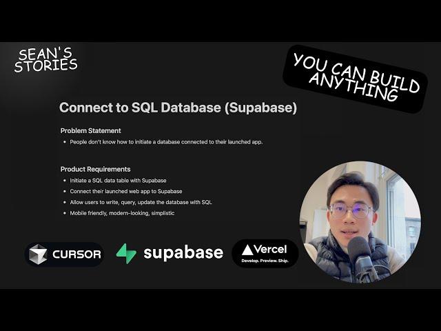 Core 2: You can setup SQL Database in 20min w/o CS degrees | Supabase, Cursor, Vercel | SupabaseHero