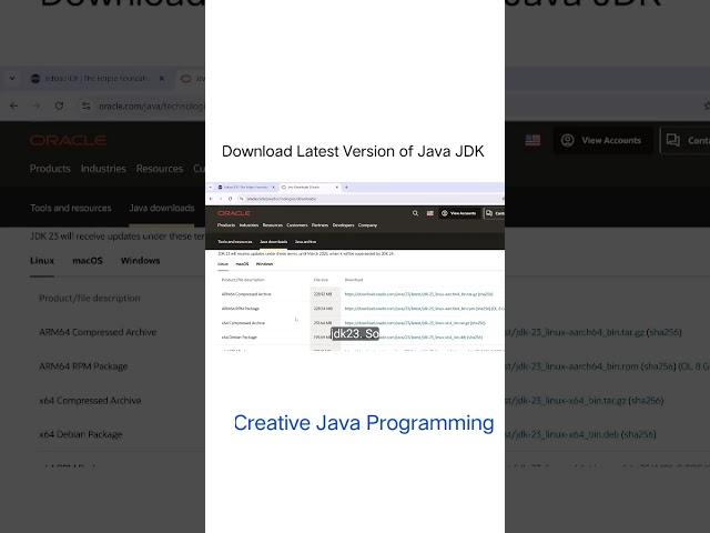 How to Download Java JDK 23 on Windows | Latest Version of Java JDK #shorts #corejava #jdk