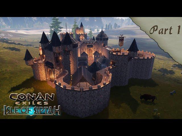 HOW TO BUILD A NEMEDIAN CITY PART 1 - CITY WALLS AND TOWERS [SPEED BUILD] - CONAN EXILES