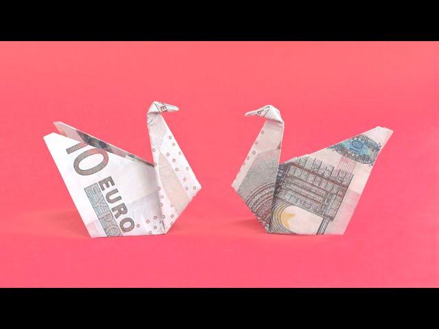 Origami SCHWAN Vogel Geldgeschenk GELD FALTEN | Money SWAN Bird | Tutorial by Euro Origami