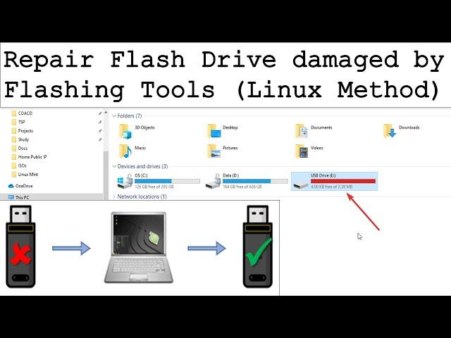 Repair Flash Drive damaged by Flashing Tools | Method #1 (on Linux)