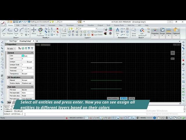 COLORLAY Command in ActCAD