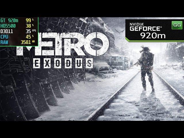 Metro Exodus on Nvidia 920m | 920mx + Core i5 | 2019 Benchmark Test