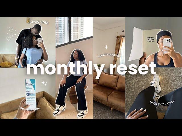 MONTHLY RESET VLOG| back in the gym, deep cleaning, new couch + skincare, groceries & wedding prep