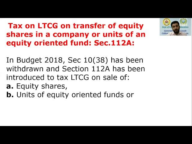 Theory of Section 111A, 112 & 112A - Session 38