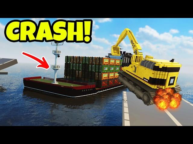 Biggest Cargo Ship vs Boosted Cars Destruction! Teardown