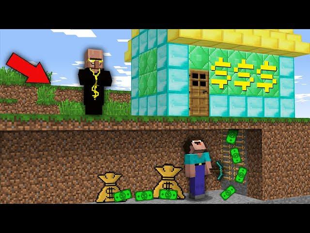 Minecraft NOOB vs PRO: WHY NOOB ROBBED MILLIONAIRE VILLAGER HOUSE ? Trap 100% trolling