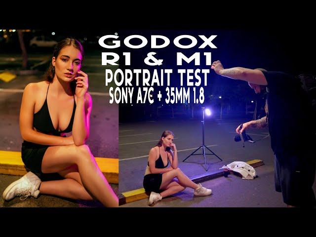 Testing Out The GODOX R1 & M1 - Sony A7c + 35mm f1.8 - Low Light Street Shoot - Shot on DJI POCKET 2