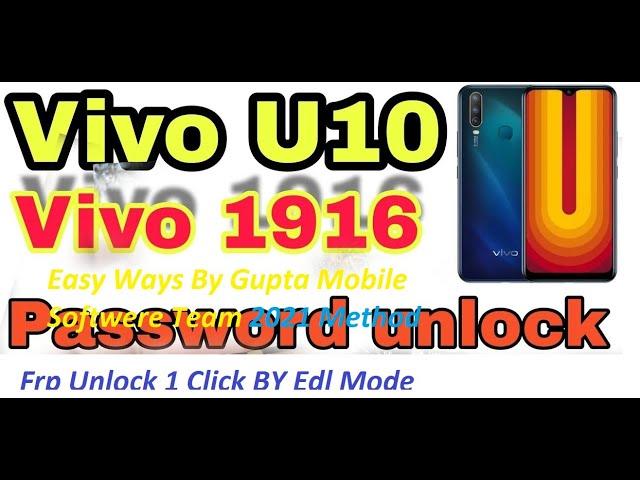 Vivo U10 1916 Pin Pattern Password Frp Unlock  Done 1Click