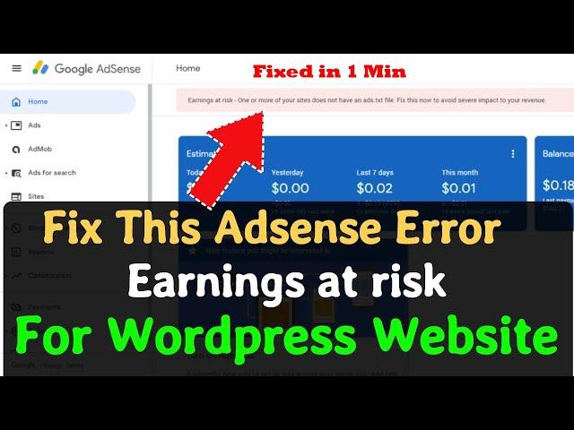 Earnings at risk   You need to fix some ads txt file issues to avoid severe impact to your revenue