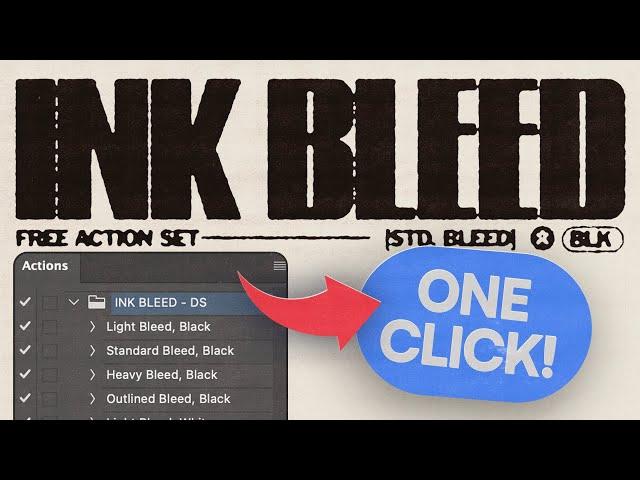 How To Create A One-Click Editable Ink Bleed Action in Photoshop