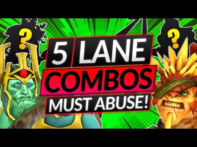 5 OP HERO COMBOS that NEVER LOSE LANE - Abuse in Ranked! - Dota 2 Guide