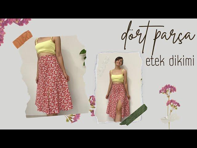 EXTREMELY EASY TO CUT AND SEW A 4-PIECE SKIRT | Damla Toral