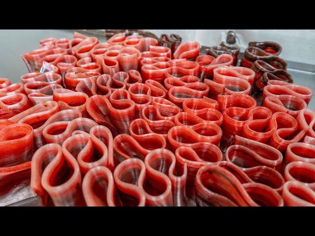 ASMR Making Chocolate Filled Cherry Ribbon Candy (no talking)