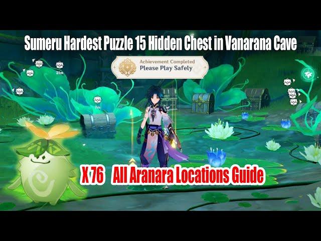 Sumeru Hardest Puzzle 15 Hidden Chest in Vanarana Cave - All 76 Aranara Locations Guide