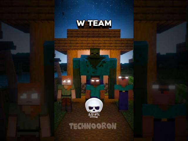 W Team Saved Villager | Minecraft Animation #sigma #herobrine #minecraft #animation #shorts #mutant