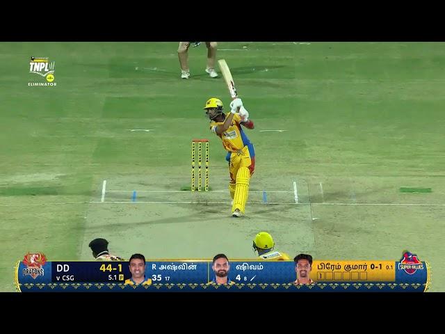 Chepauk Super Gilles VS Dindigul Dragons | Ashwin & Shivam Singh's Partnership