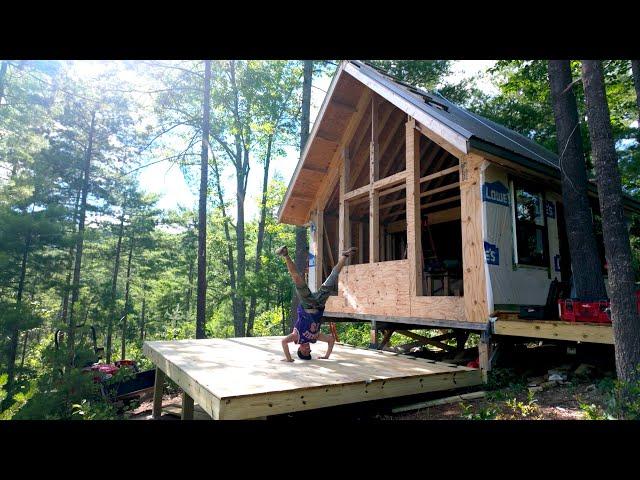 Cabin Deck in 100 Degrees - Offgrid Mountain Cabin Build Ep.49