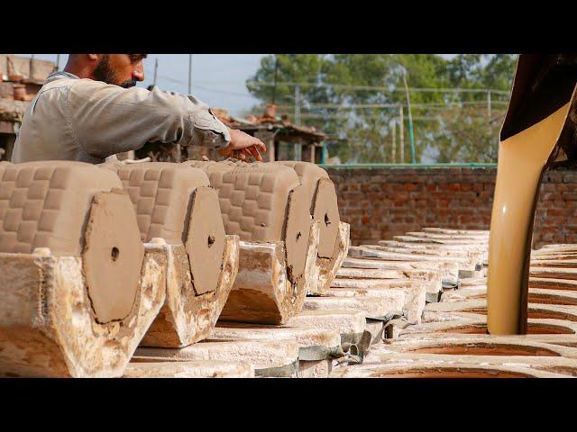 Skilled Boy Making Unique Flower Pots from Clay | One Man Show of Slip Casting Flower Pots Procedure