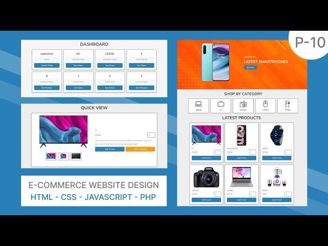 Complete Responsive E-Commerce Website Using  PHP PDO | Wishlist, Sopping Cart Page