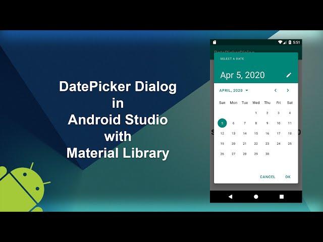 DatePickerDialog in Android Studio with Material Library