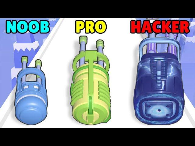 NOOB vs PRO vs HACKER in Minigun Run 3D