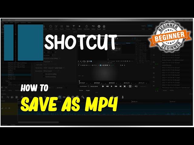 Shotcut How To Save Video As MP4