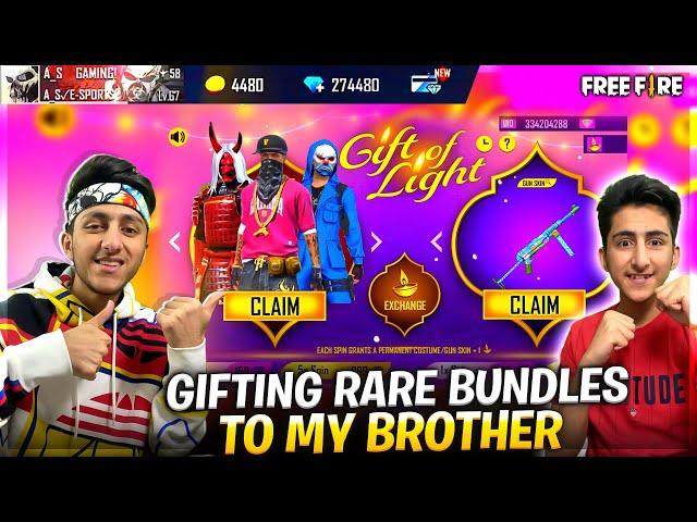 Surprised My Brother With Diwali Gifts  New Event Gift Of Lights 10,000 Diamond - Garena Free Fire