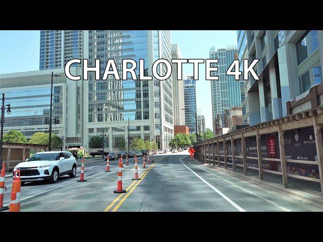 Charlotte 4K - Driving Downtown - North Carolina USA