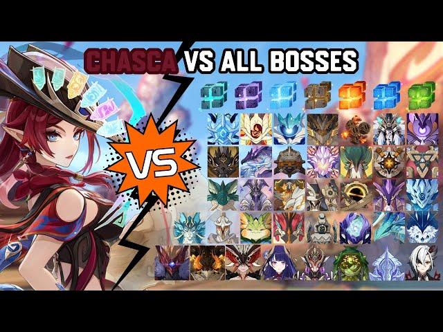 C0 Chasca vs All Bosses (WL 9) Without Food Buff | Genshin Impact