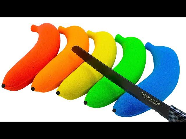 Satisfying Video | How To Make Rainbow Banana With Kinetic Sand Cutting ASMR | Making By Sunny C