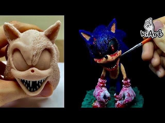 Create Realistic Sonic EXE with Clay / Among us imposter / figure making [kiArt]